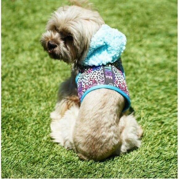 Nwt SIZE XS JUSTICE DOG SHERPA RAINBOW HARNESS - Picture 3 of 5